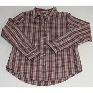 L.L. Bean Men’s Small Plaid Shirt Wrinkle Free Button Down Outdoor Casual Cotton